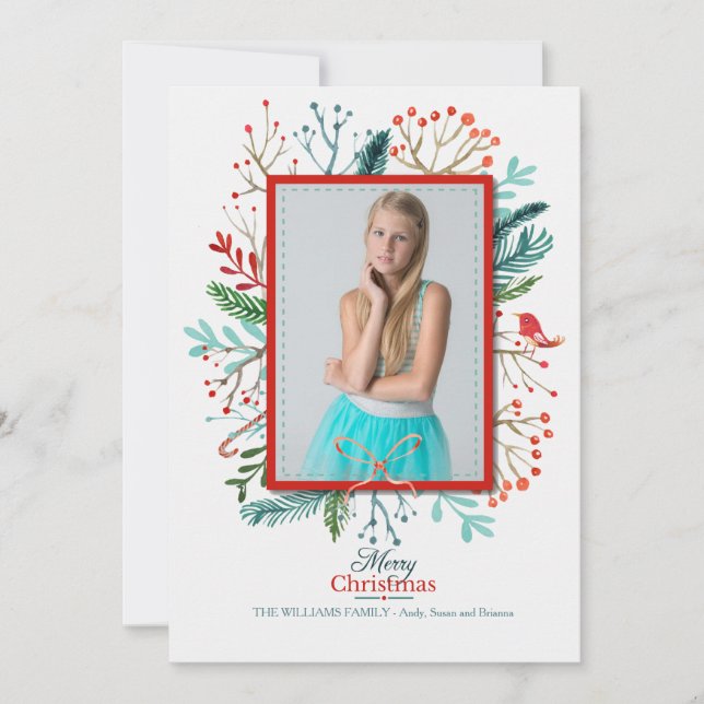 Christmas Frame Photo Holiday Card (Front)