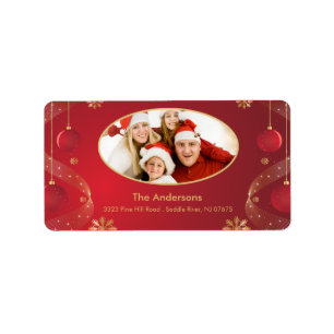 CHristmas Frame PHOTO Return Address Label