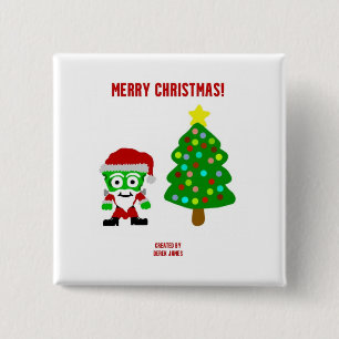 Christmas FrankenCheese 2 Inch Square Button