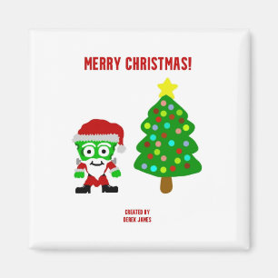 Christmas FrankenCheese 2 Inch Square Magnet