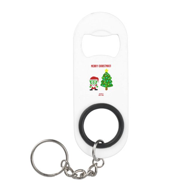 Christmas FrankenCheese Bottle Opener Keychain (Front)