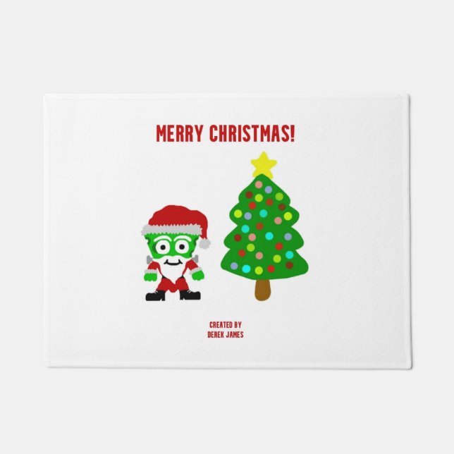 Christmas FrankenCheese Door Mat (Front)