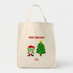 Christmas FrankenCheese Grocery Tote Bag