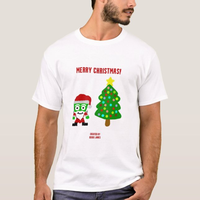 Christmas FrankenCheese Men's White Basic T Shirt (Front)