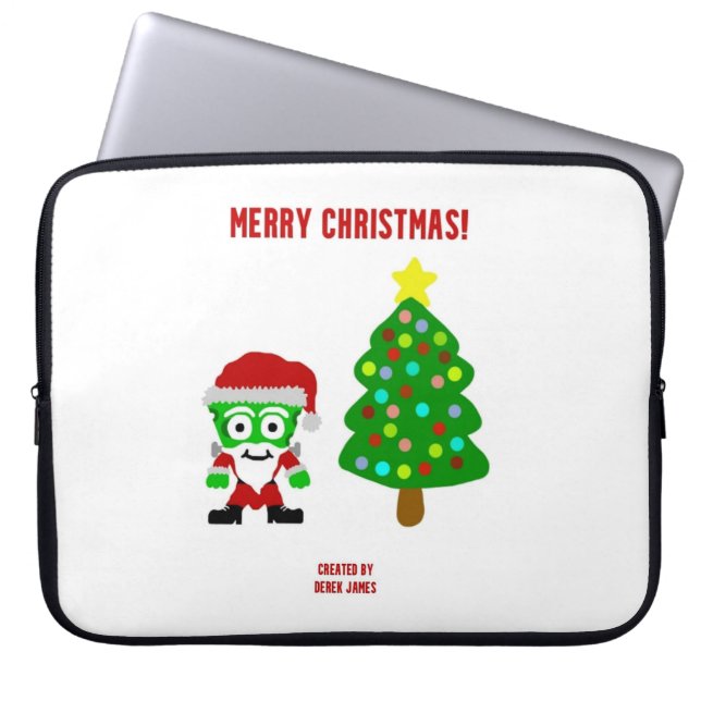Christmas FrankenCheese Neoprene Laptop Sleeve (Front)