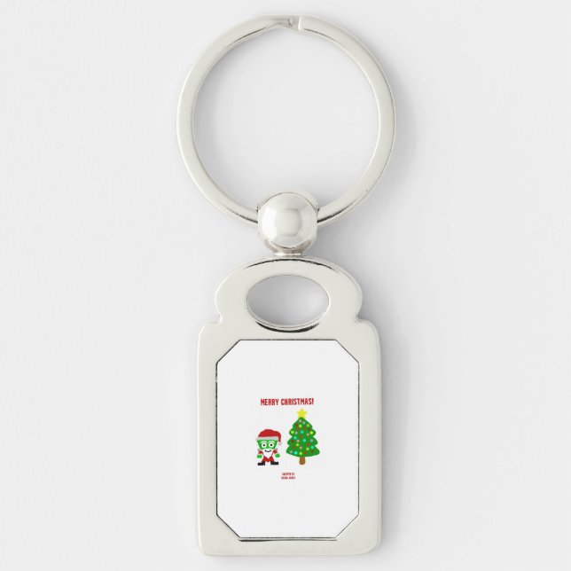 Christmas FrankenCheese Rectangle Keychain (Front)