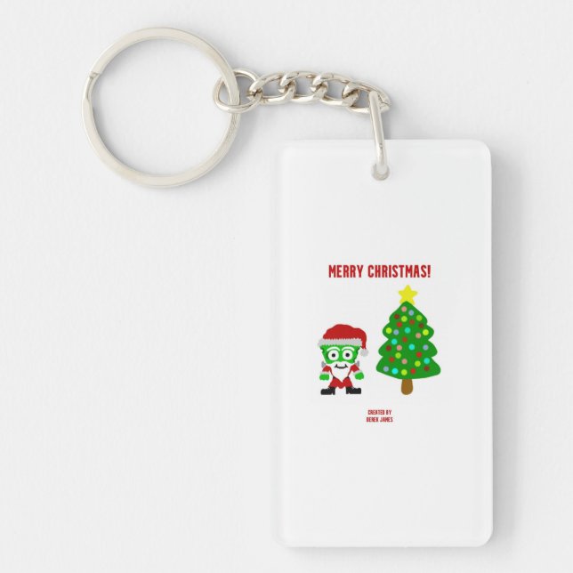 Christmas FrankenCheese Rectangle Keychain (Front)