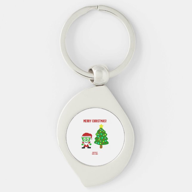 Christmas FrankenCheese Swirl Keychain (Front)