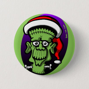 Christmas Frankenstein 6 Cm Round Badge