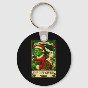 Christmas Frankenstein And Bride The Lovers Tarot  Key Ring