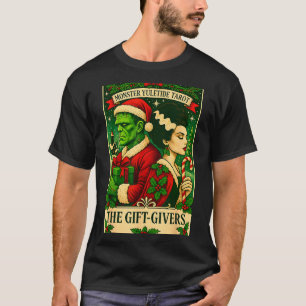 Christmas Frankenstein And Bride The Lovers Tarot T-Shirt