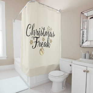 Christmas Freak Gold Brass Shower Curtain
