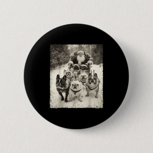 Christmas French Bulldog  6 Cm Round Badge