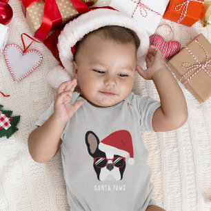 Christmas French Bulldog Baby Bodysuit