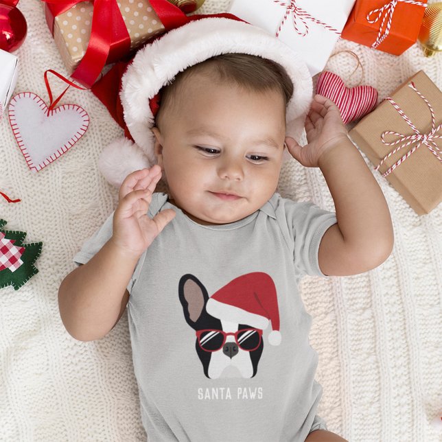 Christmas French Bulldog Baby Bodysuit (Creator Uploaded)