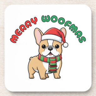 Christmas French Bulldog Coaster: Merry Woofmas Coaster