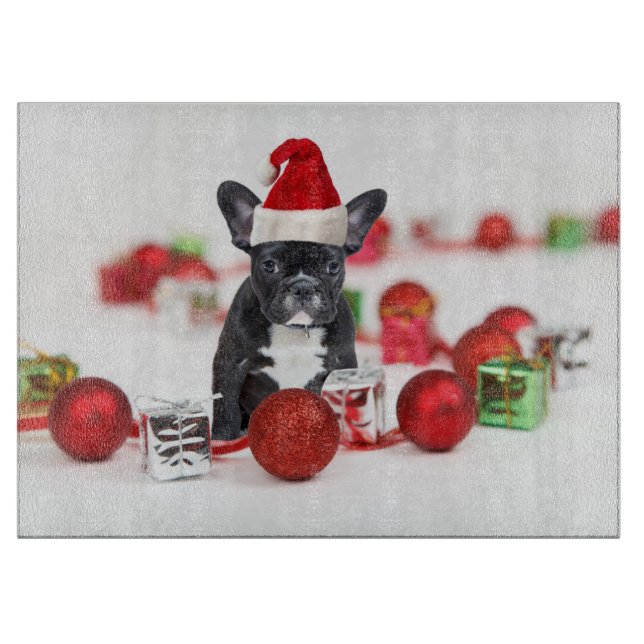 Christmas French Bulldog cutting boards (Front)