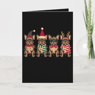 Christmas French Bulldog Dog Santa Reindeer Xmas Card