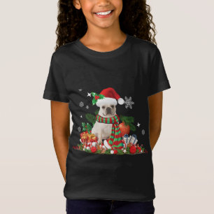 Christmas, French Bulldog, Frenchie, Dog with Sant T-Shirt