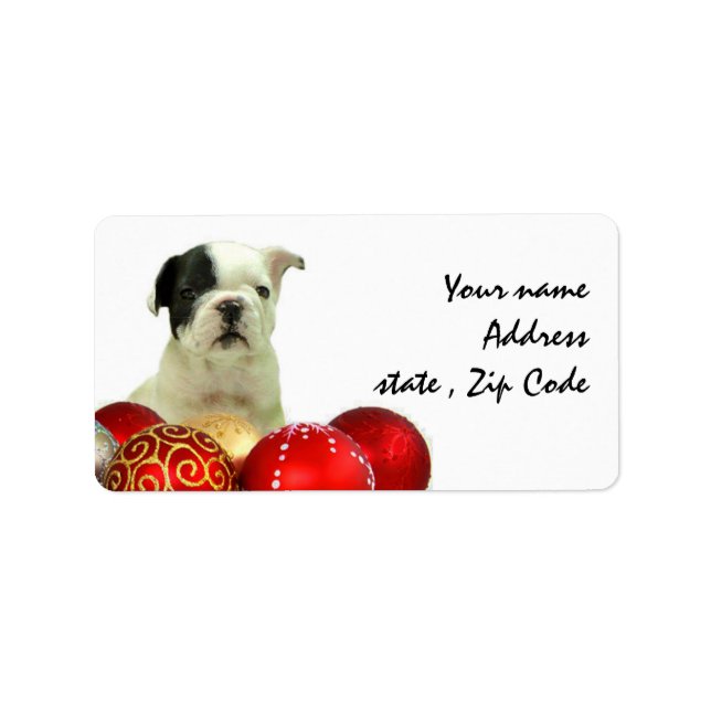 Christmas French Bulldog Label (Front)