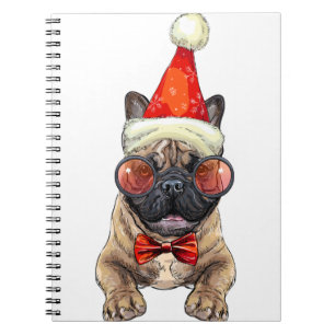 Christmas French bulldog Notebook