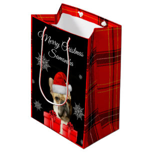 Christmas French Bulldog Personalized Gift Bag