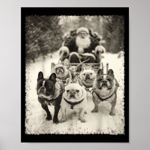Christmas French Bulldog Poster