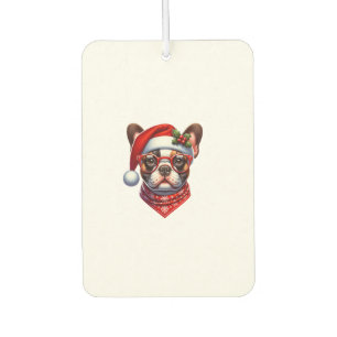 Christmas French Bulldog Santa Hat Frenchie Ugly C Car Air Freshener