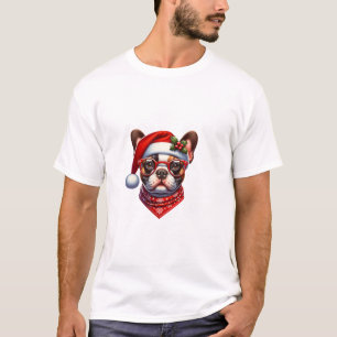 Christmas French Bulldog Santa Hat Frenchie Ugly C T-Shirt