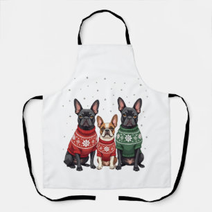 Christmas French Bulldogs Xmas Frenchie Dog 2 Apron