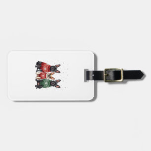 Christmas French Bulldogs Xmas Frenchie Dog 2 Luggage Tag