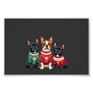 Christmas French Bulldogs Xmas Frenchie Dog 4 Photo Print