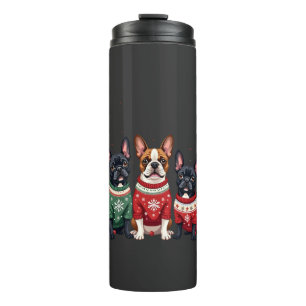 Christmas French Bulldogs Xmas Frenchie Dog 4 Thermal Tumbler