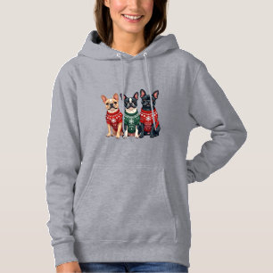 Christmas French Bulldogs Xmas Frenchie Dog Men Wo Hoodie