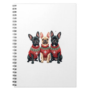 Christmas French Bulldogs Xmas Frenchie Dog Notebook