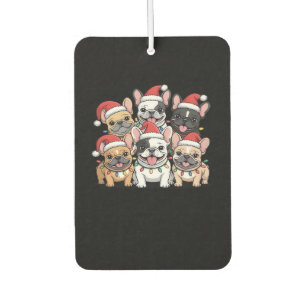 Christmas French Dogs Oversized T-Shirt Car Air Freshener