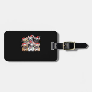Christmas French Dogs Oversized T-Shirt Luggage Tag