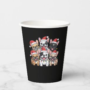Christmas French Dogs Oversized T-Shirt Paper Cups
