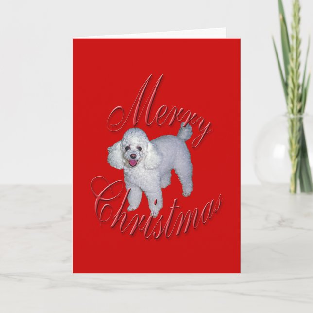 Christmas French Poodle Holiday Card (Front)