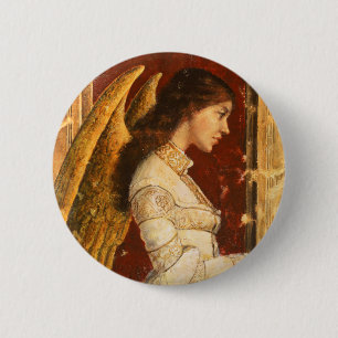 Christmas Fresco Angel 6 Cm Round Badge