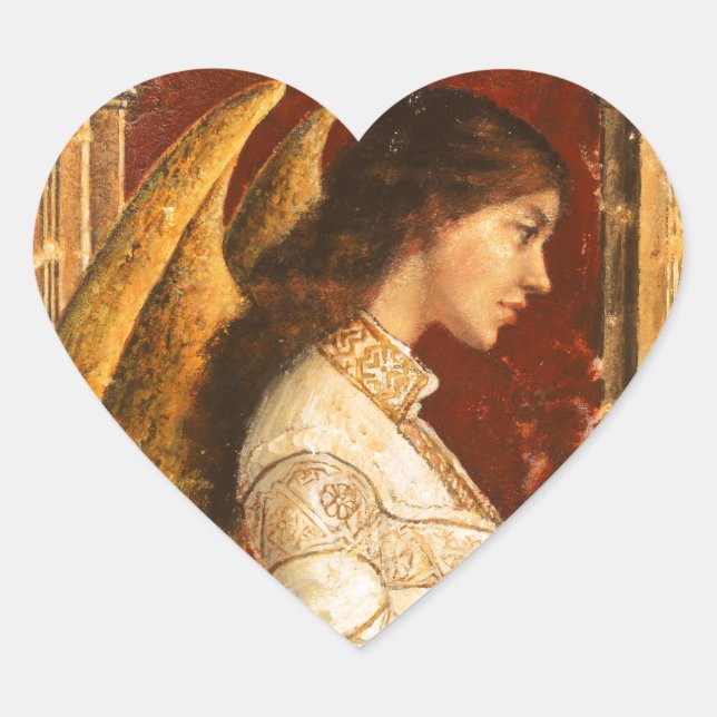 Christmas Fresco Angel Heart Sticker (Front)