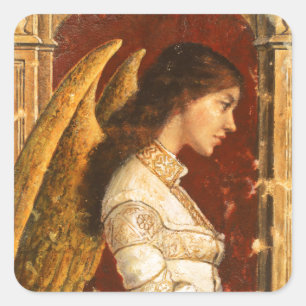 Christmas Fresco Angel Square Sticker