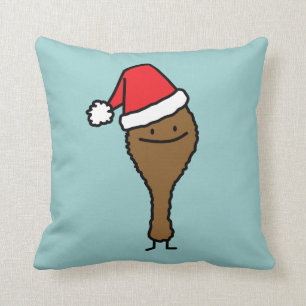 Christmas Fried Chicken leg Santa hat drumstick Cushion