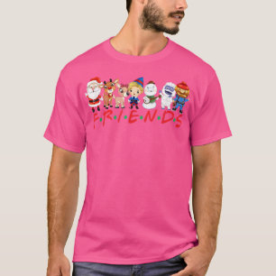 Christmas Friends Santa Rudolph Snowman Family Xma T-Shirt