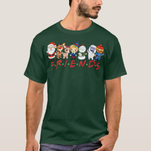 Christmas Friends Santa Rudolph Snowman Family Xma T-Shirt