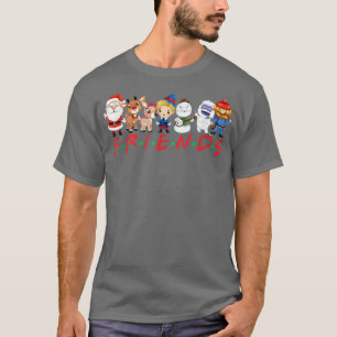 Christmas Friends Santa Rudolph Snowman Family Xma T-Shirt