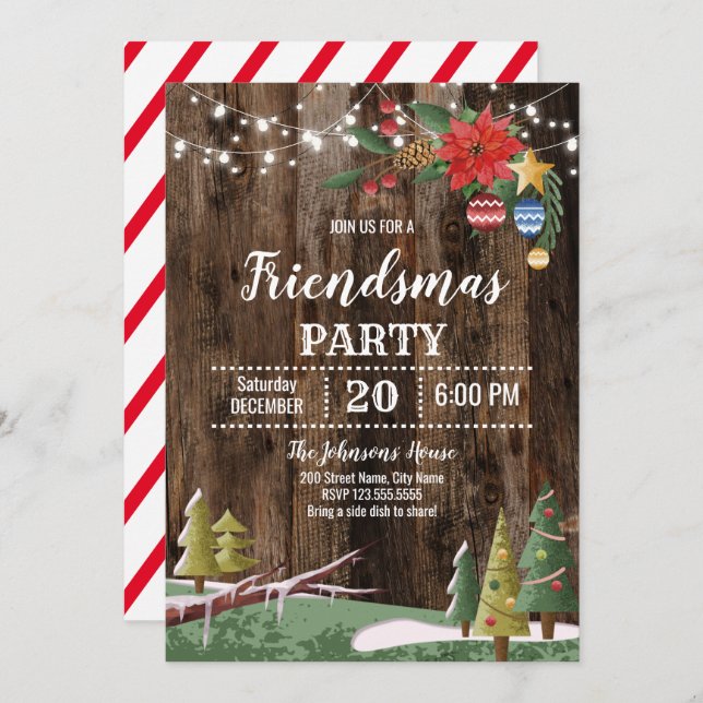 Christmas "Friendsmas" Party Invitation (Front/Back)
