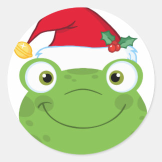 Christmas Frog Classic Round Sticker