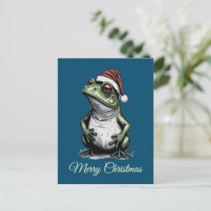 Christmas Frog Cottagecore Vintage Victorian Postcard