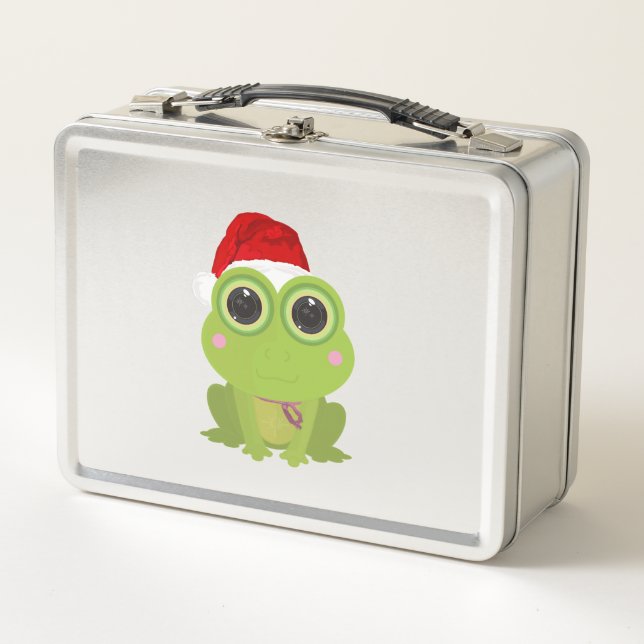 Christmas Frog Metal Lunch Box (Front)